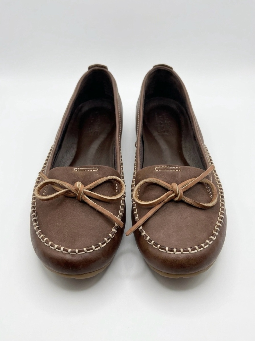 Timberland Brown Leather Flat Slip-On Shoes Size 9W